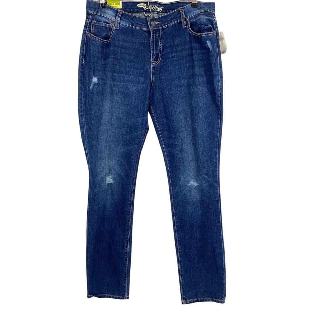 Old Navy Sweetheart Womens Jeans Size 14 Blue Skinny Medium Wash Stretch Denim